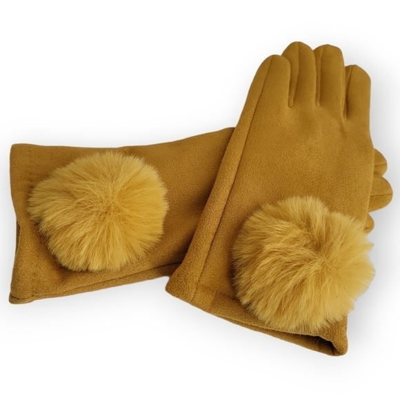 The Silo Boutique Marigold Microsuede Touchscreen Gloves - Picture 5 of 7